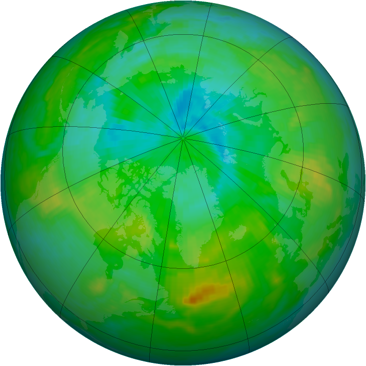 Arctic ozone map for 06 August 1988